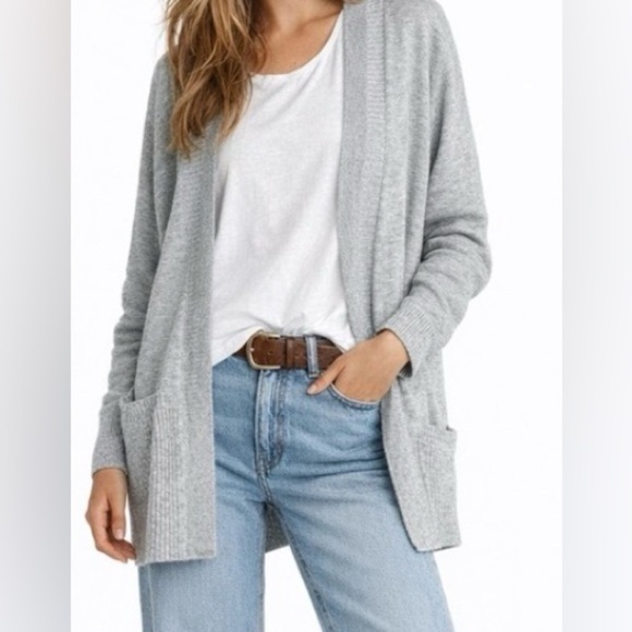 Banana Republic Denim - Banana Republic Gray Knit Open Cardigan Sweater Sz XL Eclectic Grandma Grandpa